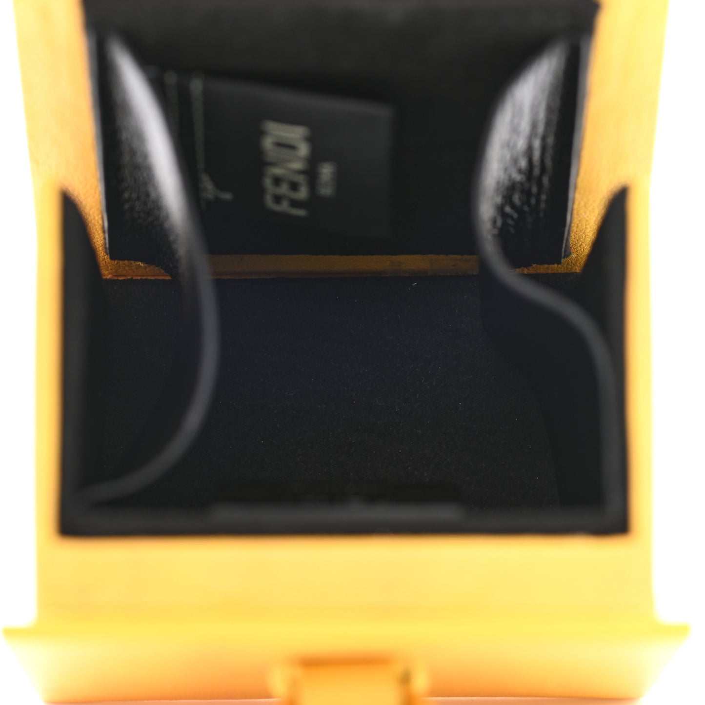 Vitello Fluffy Logo Box Charm Yellow Box Black