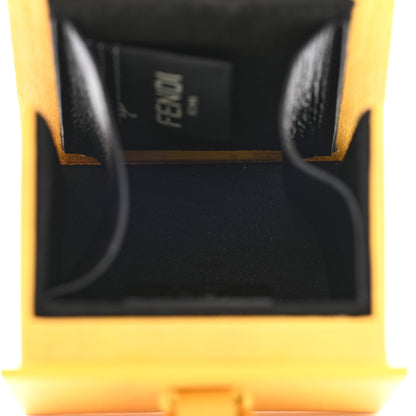 Fendi Vitello Fluffy Logo Box Charm Yellow Box Black 4 of 6