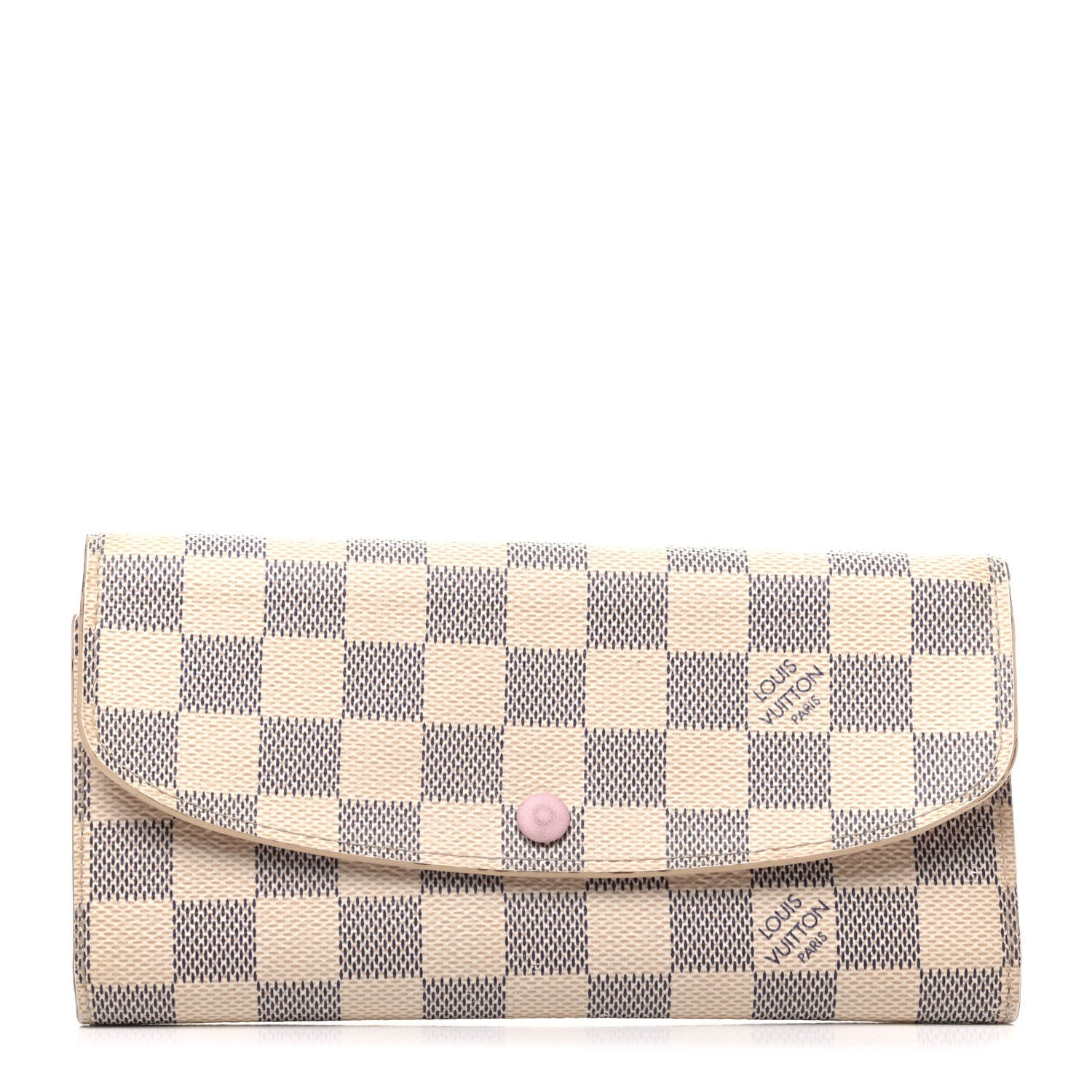 Louis Vuitton Damier Azur Emilie Wallet Rose Ballerine 1 of 8