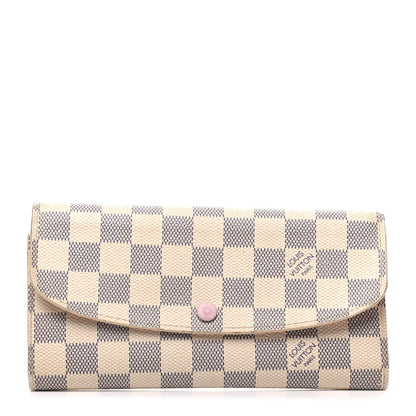 Louis Vuitton Damier Azur Emilie Wallet Rose Ballerine 1 of 8