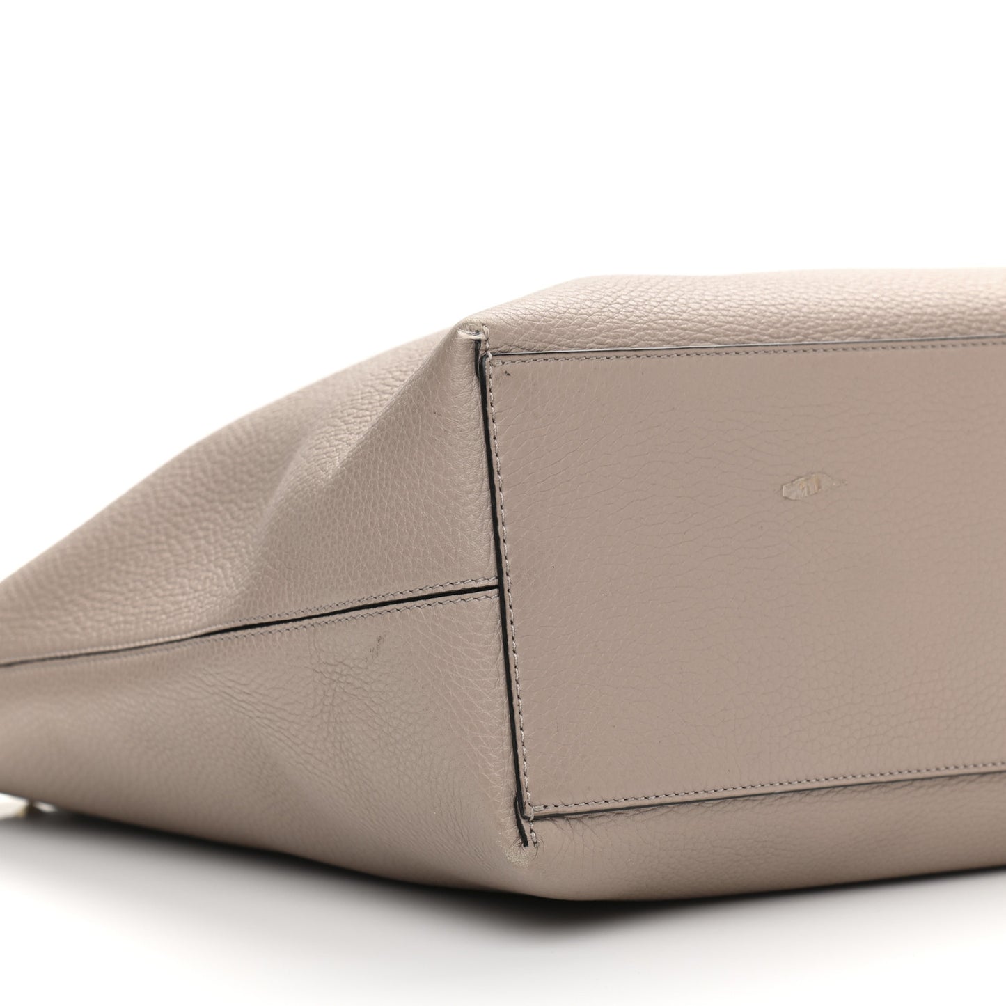Grained Calfskin Rockstud Shoulder Tote Poudre