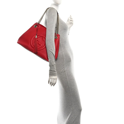 Gucci Cellarius Calfskin Medium Soho Chain Shoulder Bag Vibrant Red 2 of 10