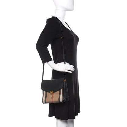 Burberry Derby Calfskin House Check Small Macken Crossbody Bag Black 2 of 15