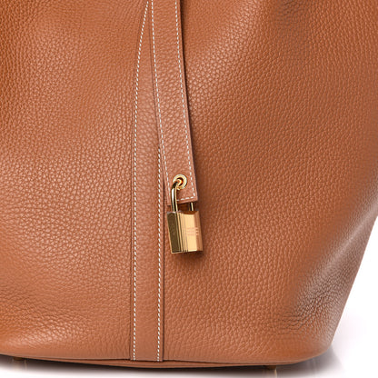 Hermes Taurillon Clemence Picotin Lock 26 GM Gold 10 of 11