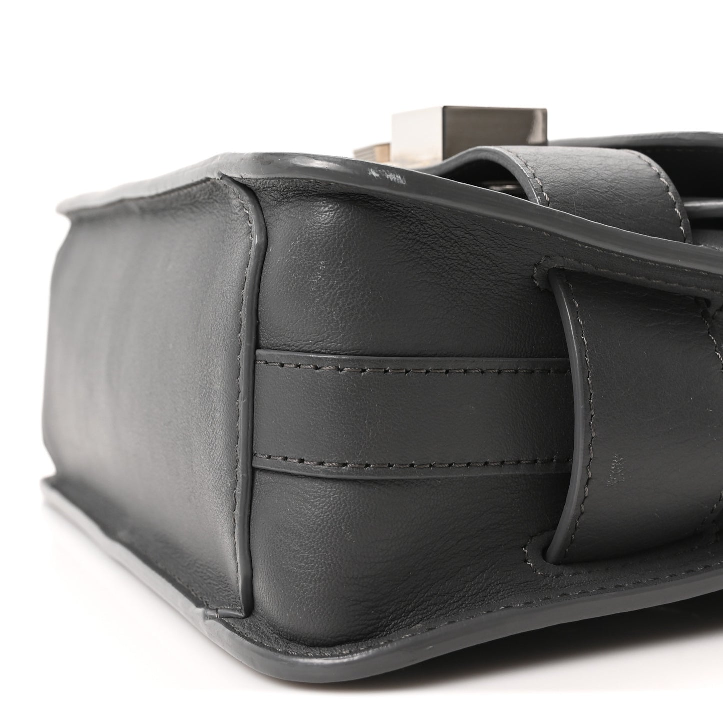 Calfskin Mini PS11 Classic Shoulder Bag Heather Grey