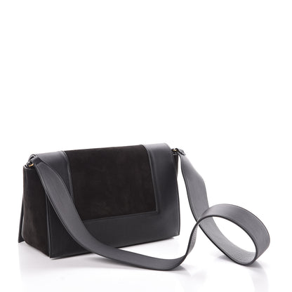 Celine Suede Calfskin Medium Frame Shoulder Bag Black 3 of 9