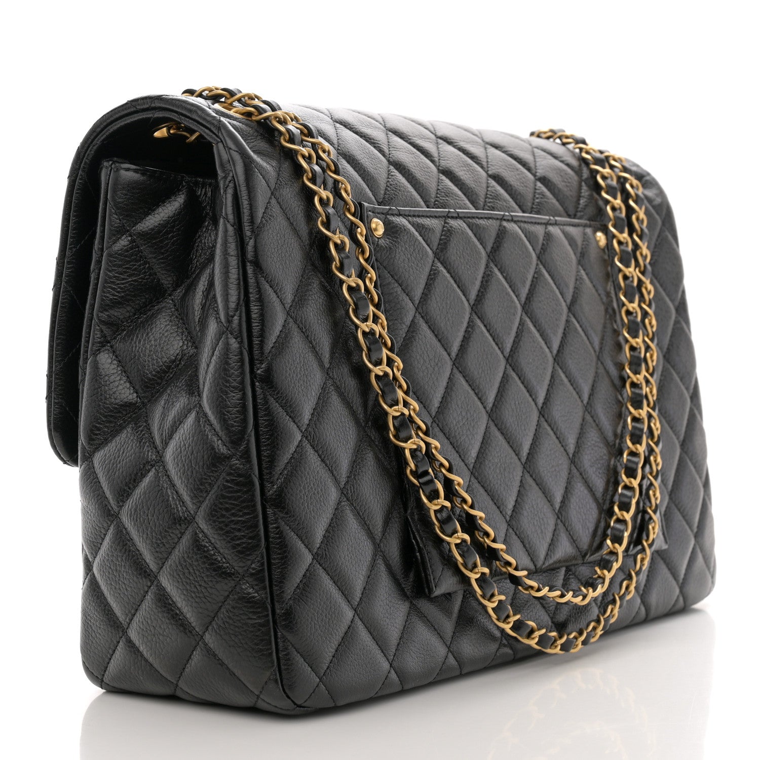 Chanel Grained Calfskin Quilted XXL Travel Flap Bag Black 3 of 10