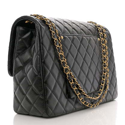 Chanel Grained Calfskin Quilted XXL Travel Flap Bag Black 3 of 10