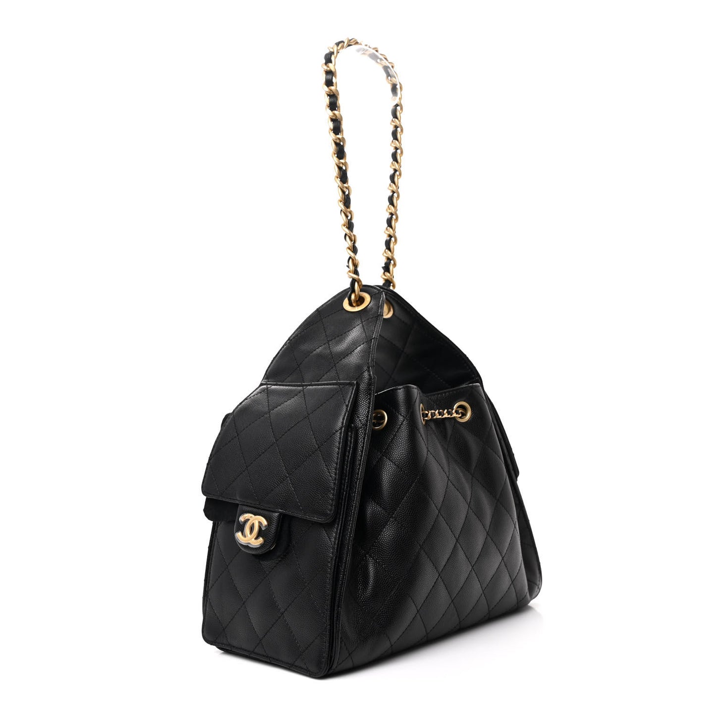 Caviar Quilted Small Chanel 25 Handbag Black