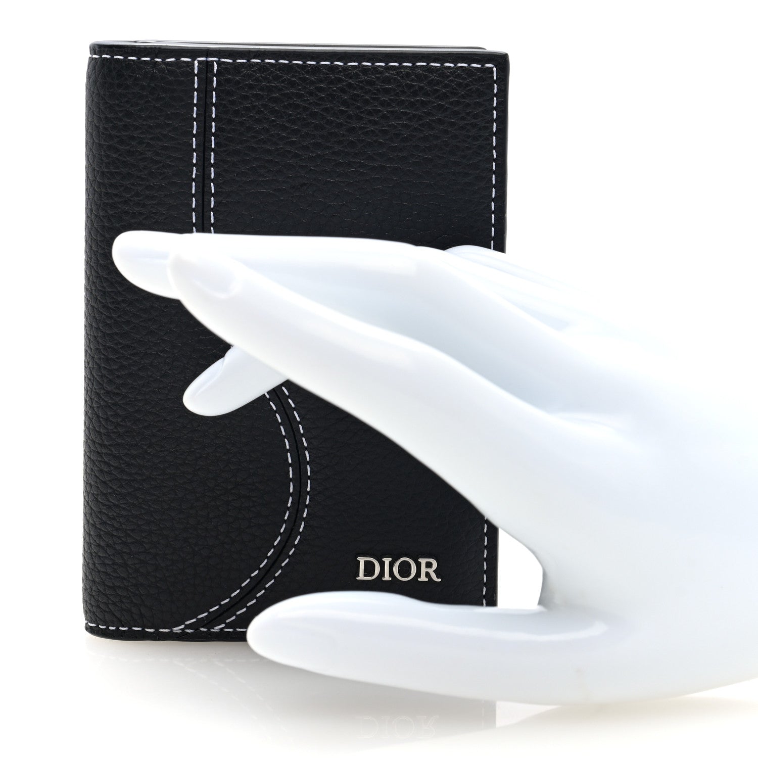 Christian Dior Grained Calfskin Bi-Fold Wallet Black 2 of 6