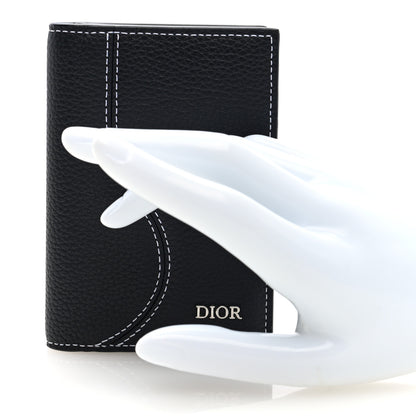 Christian Dior Grained Calfskin Bi-Fold Wallet Black 2 of 6
