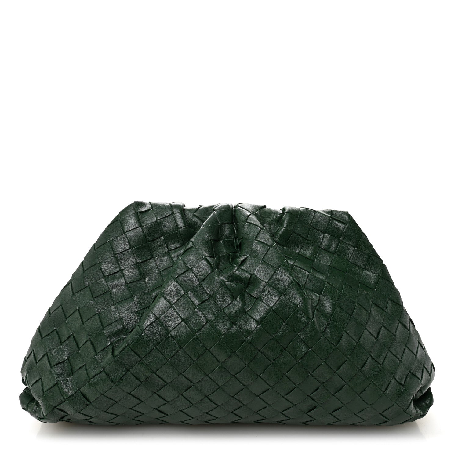 Bottega Veneta Nappa Maxi Intrecciato The Pouch Oversized Clutch Raintree 1 of 7