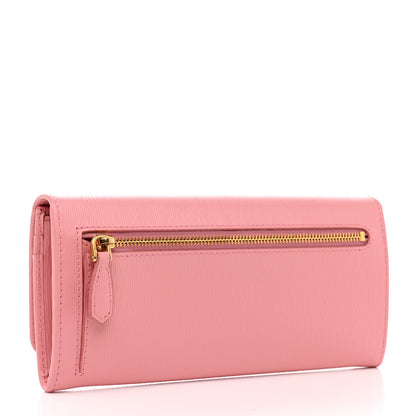 Prada Vitello Move Bi-Color Continental Flap Travel Wallet Petalo Peonia 4 of 12