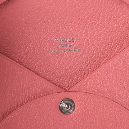 Hermes Chevre Mysore Calvi Card Case Rose Ete 6 of 8