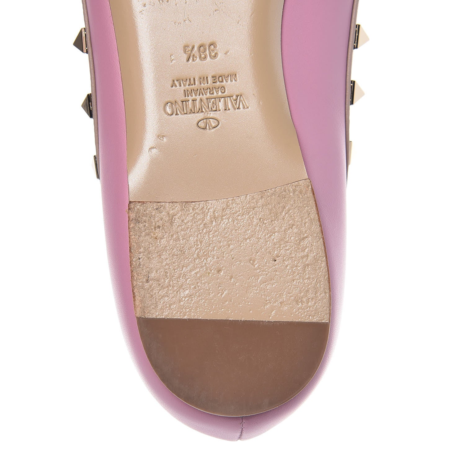 Valentino Garavani Calfskin Nappa Rockstud Ballerina Flats 38.5 Giacinto Poudre 14 of 15
