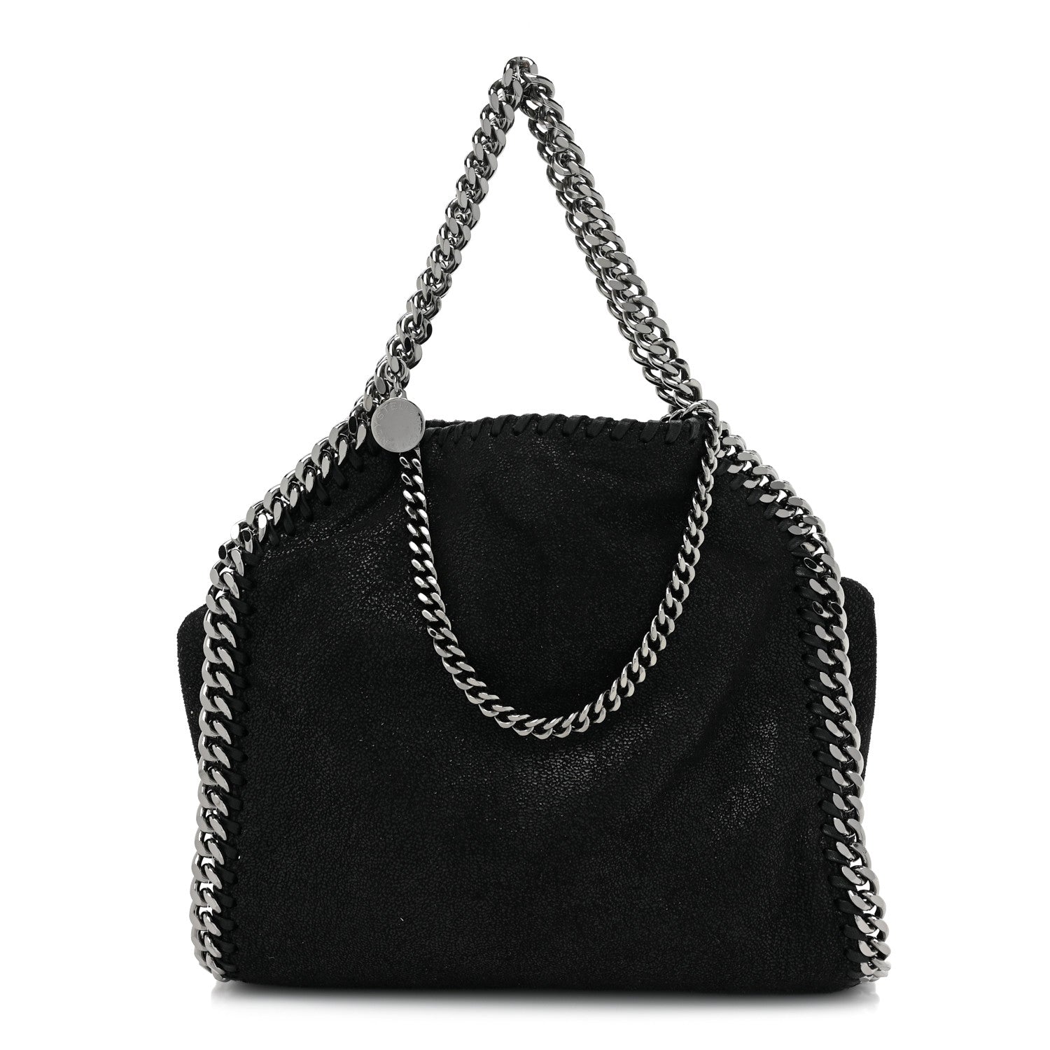 Stella McCartney Shaggy Deer Mini Falabella Fold Over Tote Black 1 of 8
