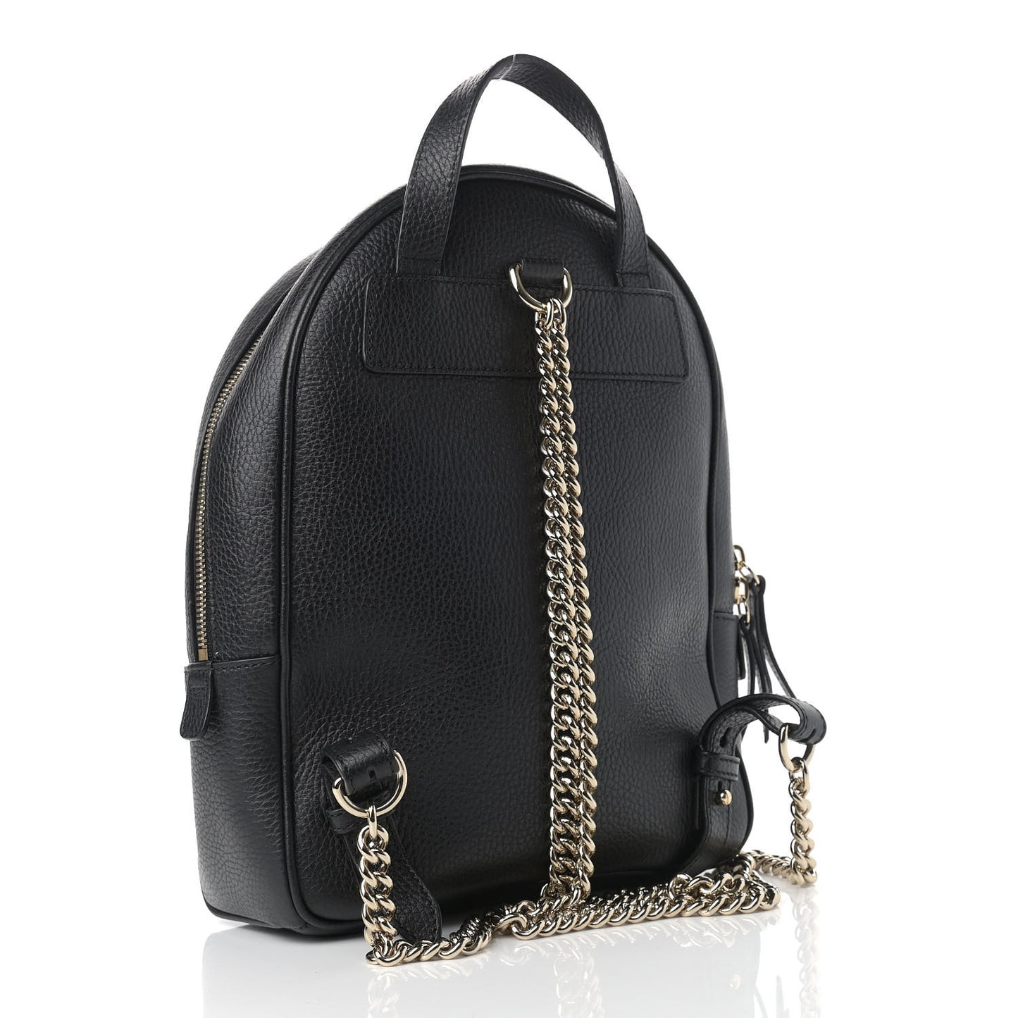 Pebbled Calfskin Soho Chain Backpack Black