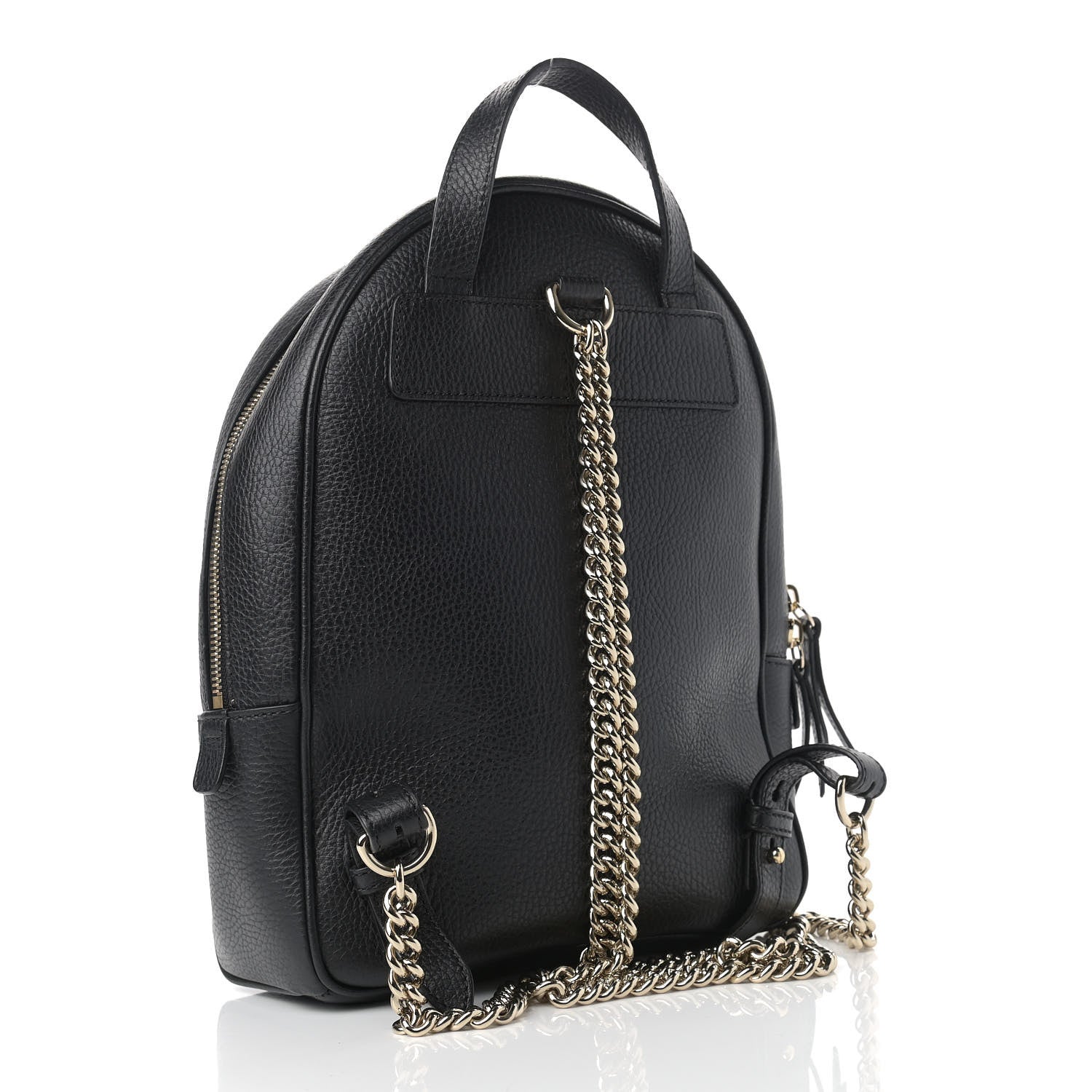 Gucci Pebbled Calfskin Soho Chain Backpack Black 3 of 9