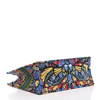 Christian Dior Canvas Embroidered Butterfly Book Tote Black Multicolor 4 of 9