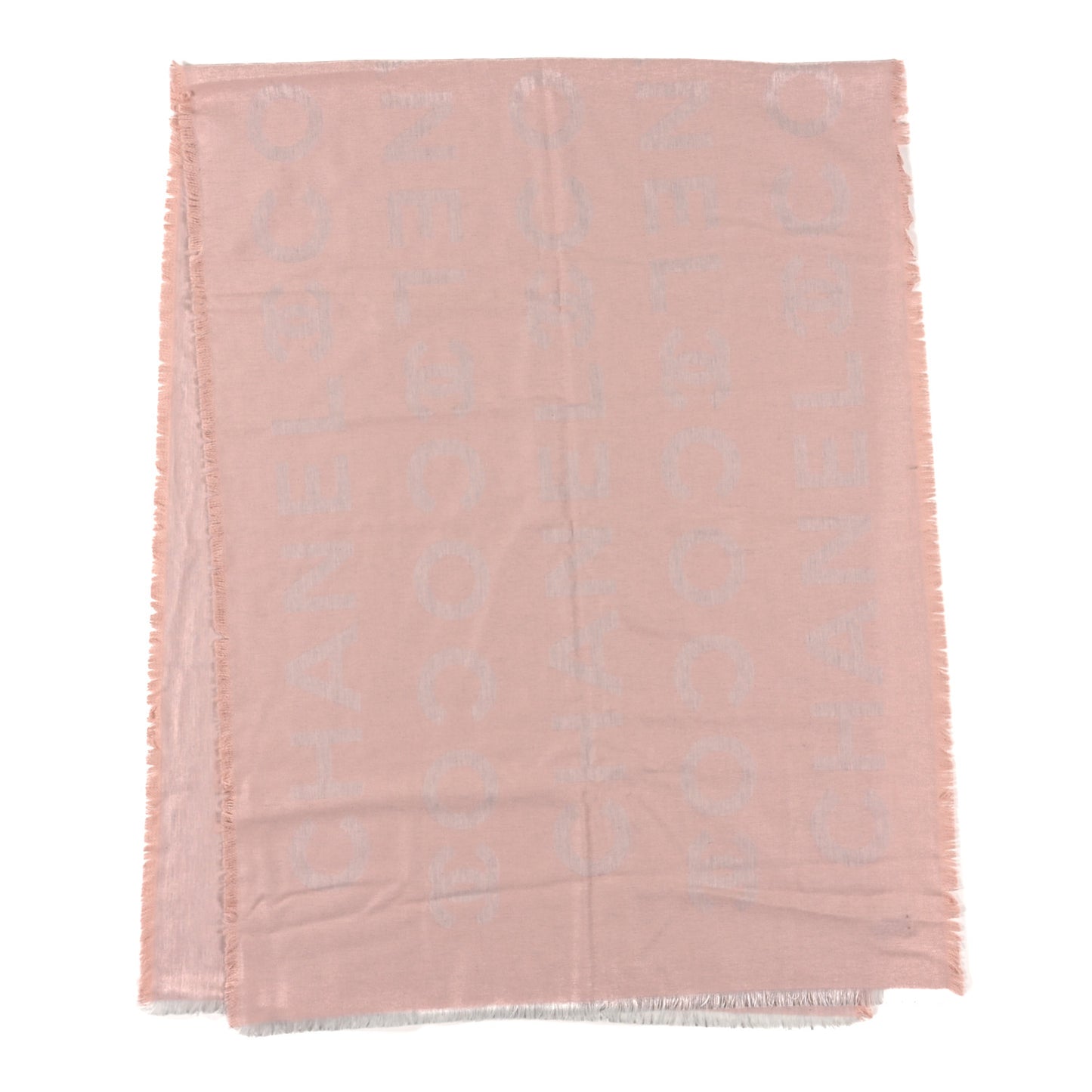 Silk Cashmere CC Fringe Scarf Light Pink