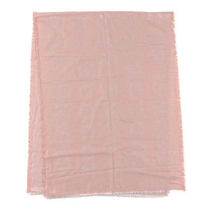 Chanel Silk Cashmere CC Fringe Scarf Light Pink 2 of 3