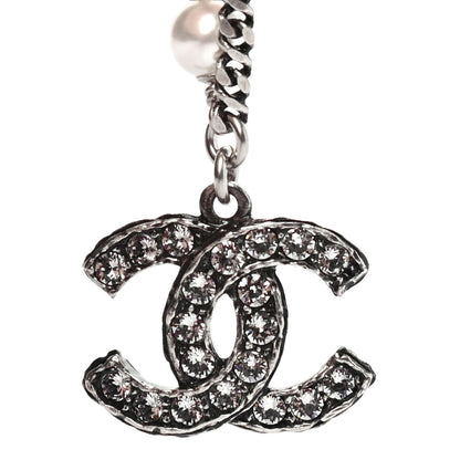Chanel Ruthenium Pearl Crystal CC Bracelet Silver 3 of 4