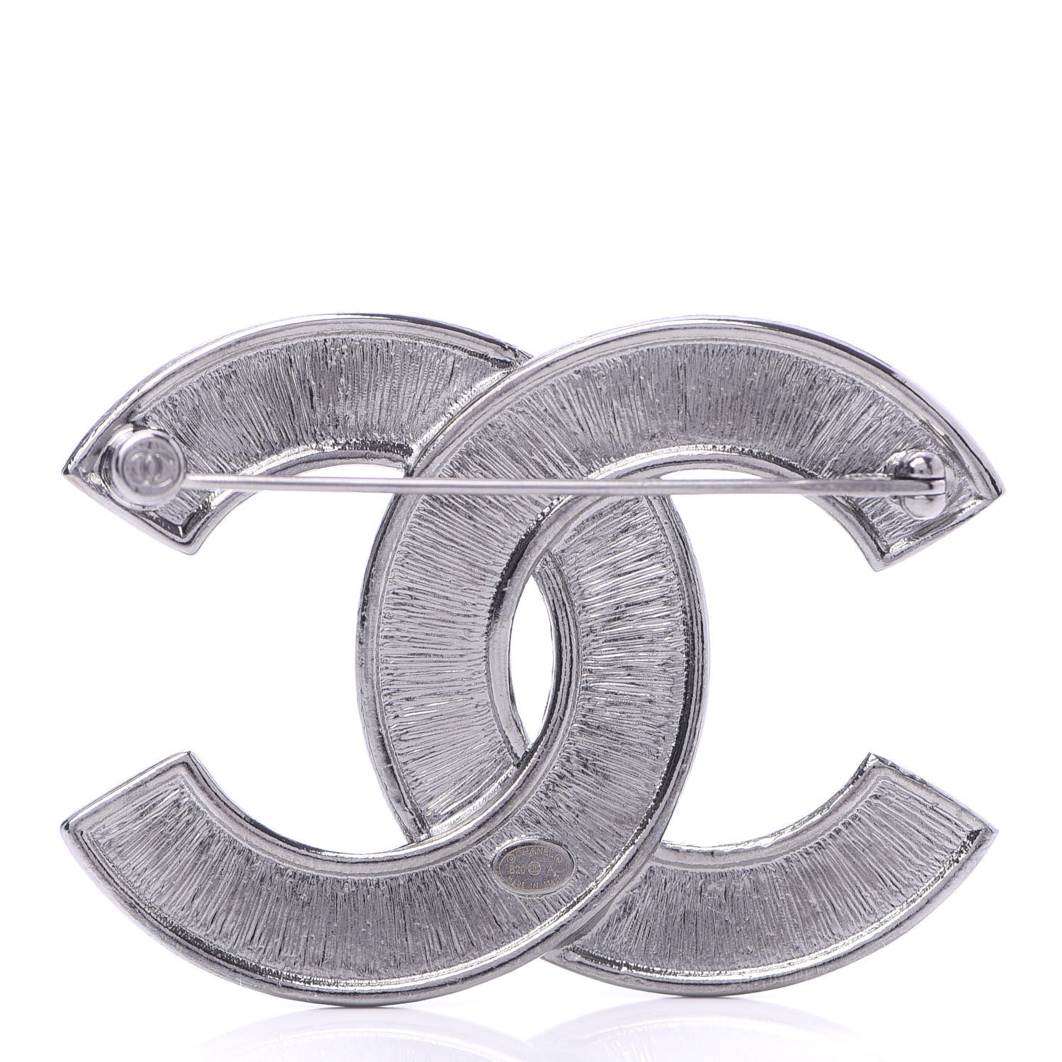 Chanel Crystal Pearl Chain Mania CC Brooch Silver 3 of 5