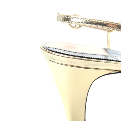 Gucci Metallic Nappa Bow Daphne Mid Heel Sandals 39.5 Gold 11 of 11