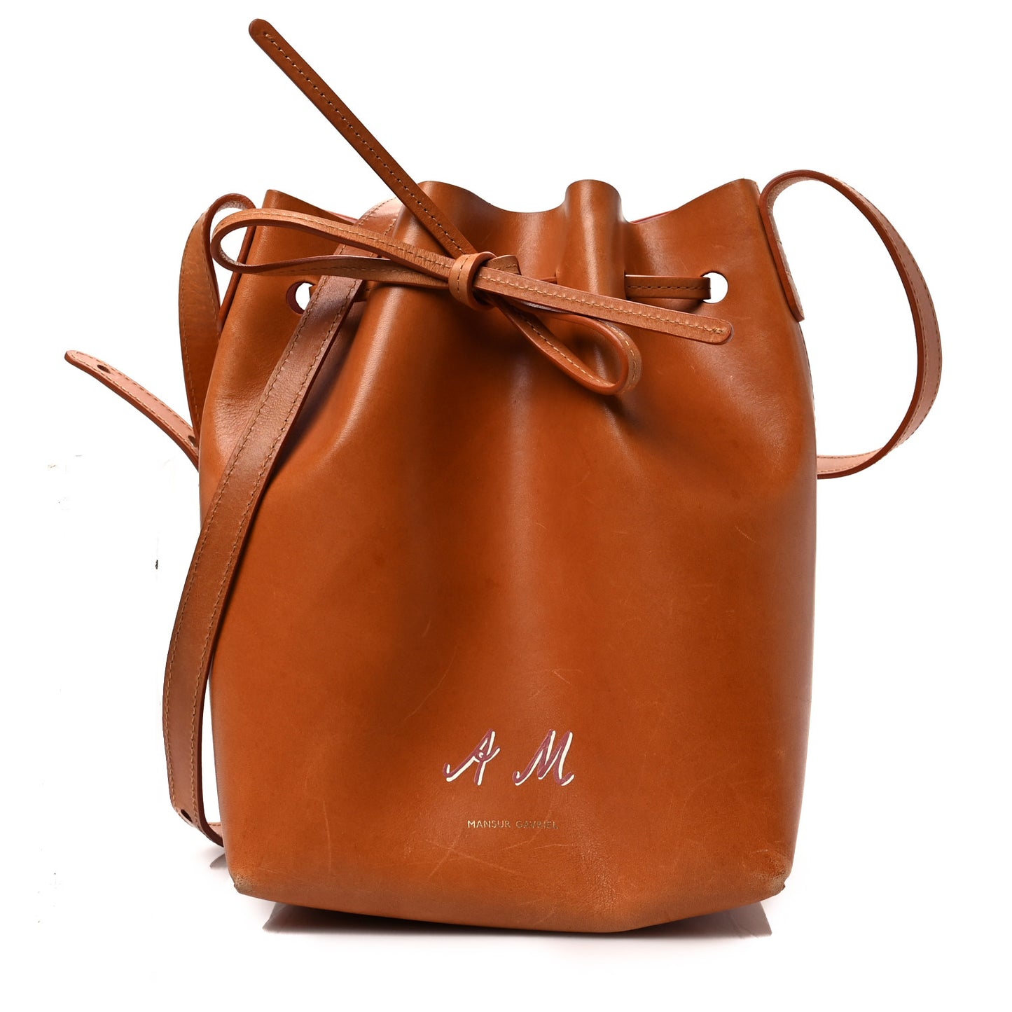 Calfskin Mini Bucket Bag Cammello Rosa