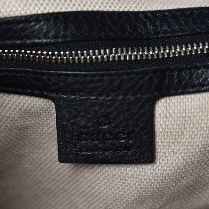 Gucci Pebbled Calfskin Studded Medium Soho Chain Shoulder Bag Black 8 of 9