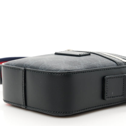 Gucci GG Supreme Monogram Appia Calfskin Web Small Camera Messenger Bag Black Grey 10 of 10