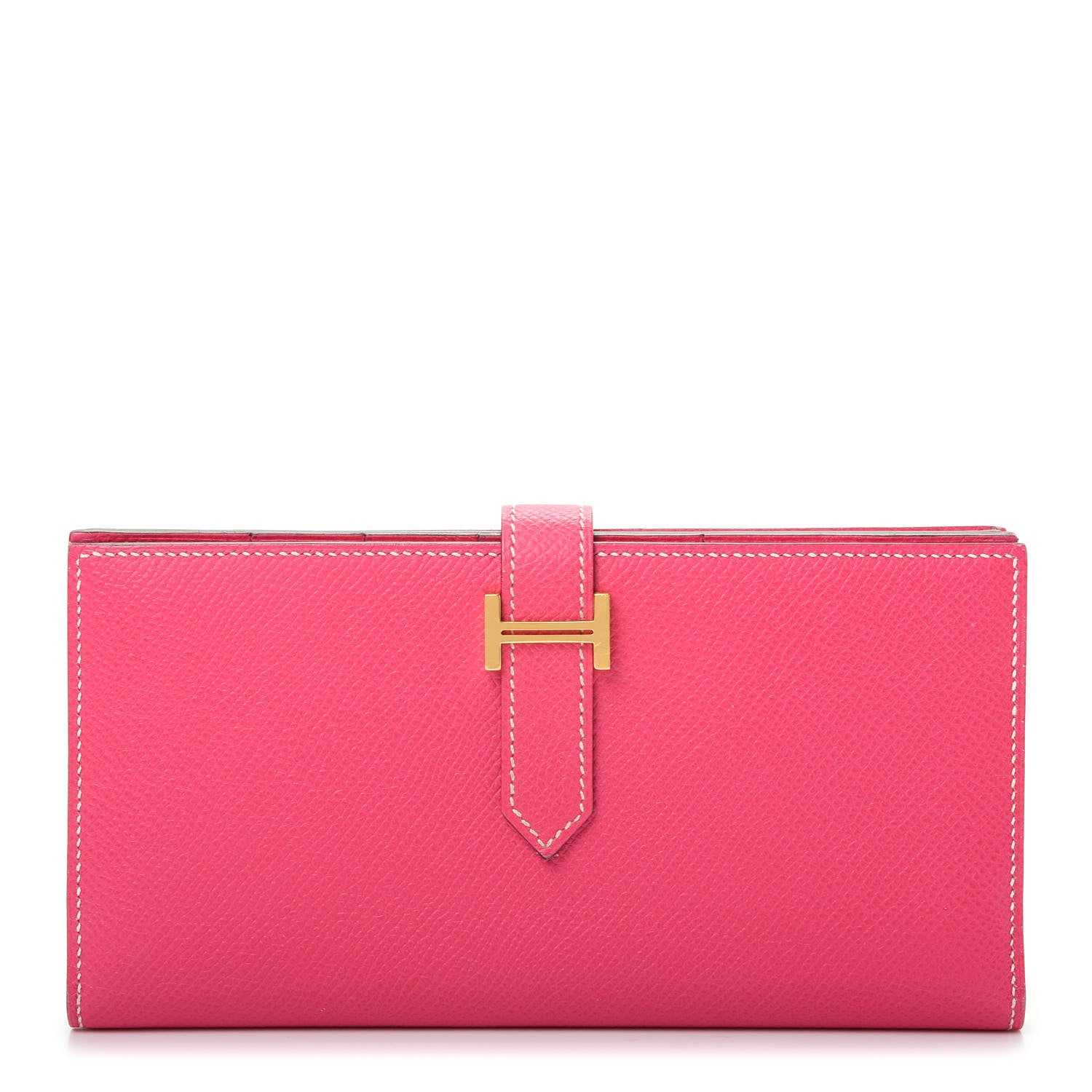 Hermes Epsom Bearn Gusset Wallet Rose Tyrien 1 of 7