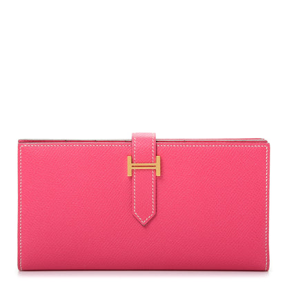 Hermes Epsom Bearn Gusset Wallet Rose Tyrien 1 of 7