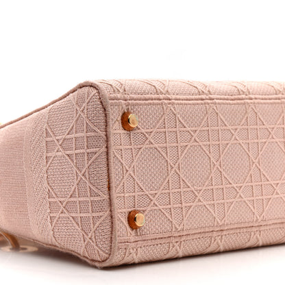 Christian Dior Canvas Embroidered Cannage Medium Lady D-Lite Bois de Rose 9 of 17