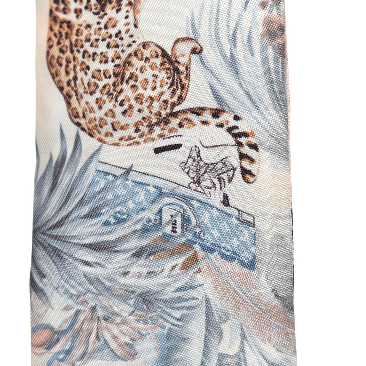 Louis Vuitton Silk Voyage Extraordinaire Bandeau Blue Grey 4 of 5