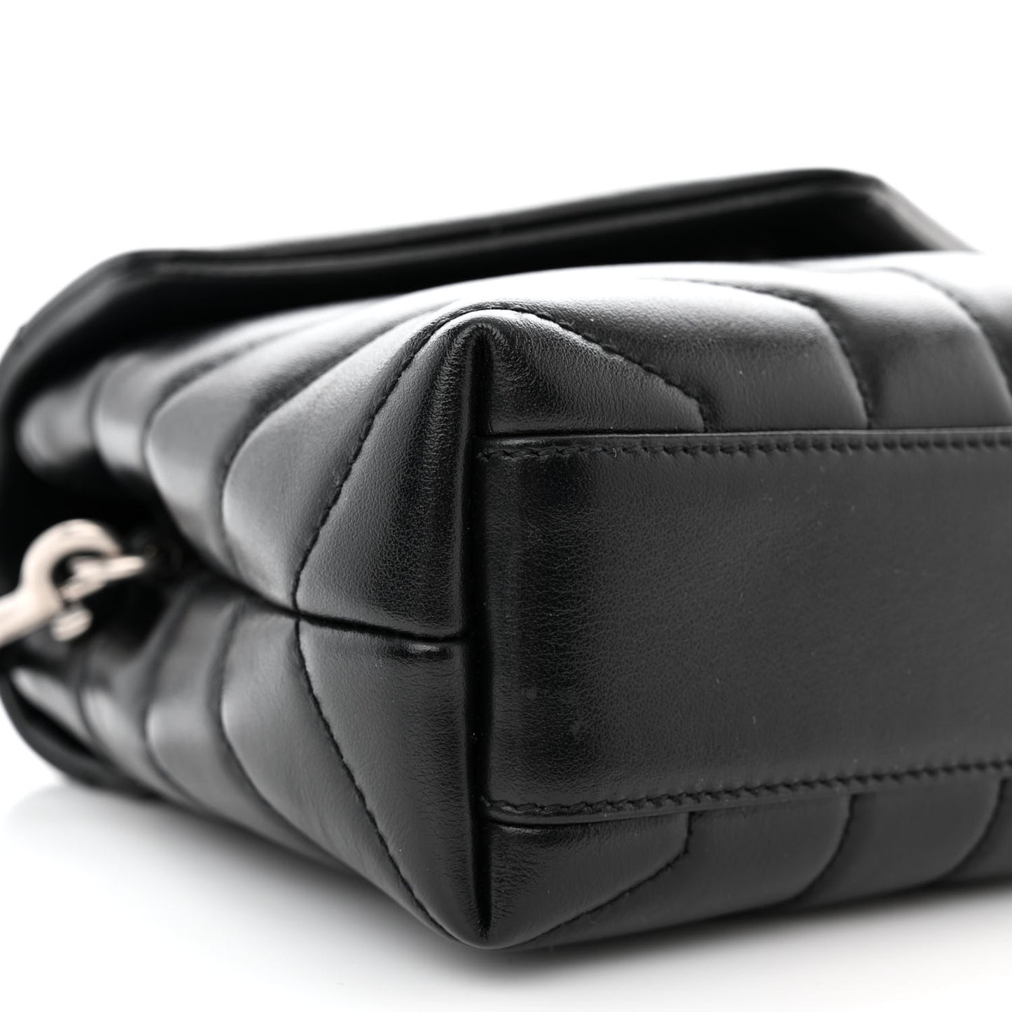 Calfskin Y Quilted Monogram Toy Loulou Crossbody Bag Black