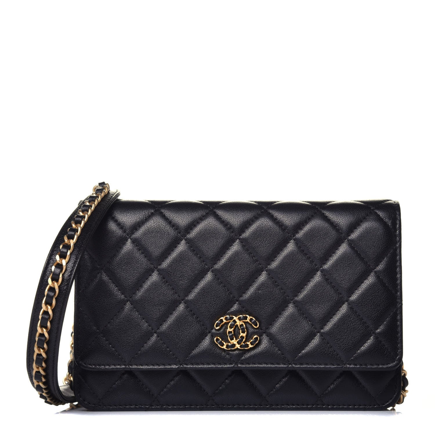 Chanel Lambskin Quilted Infinity Wallet On Chain WOC Black 1 of 9