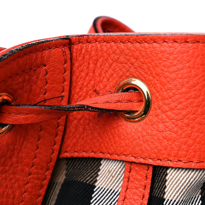Burberry House Check Drawstring Hobo Orange 15 of 17