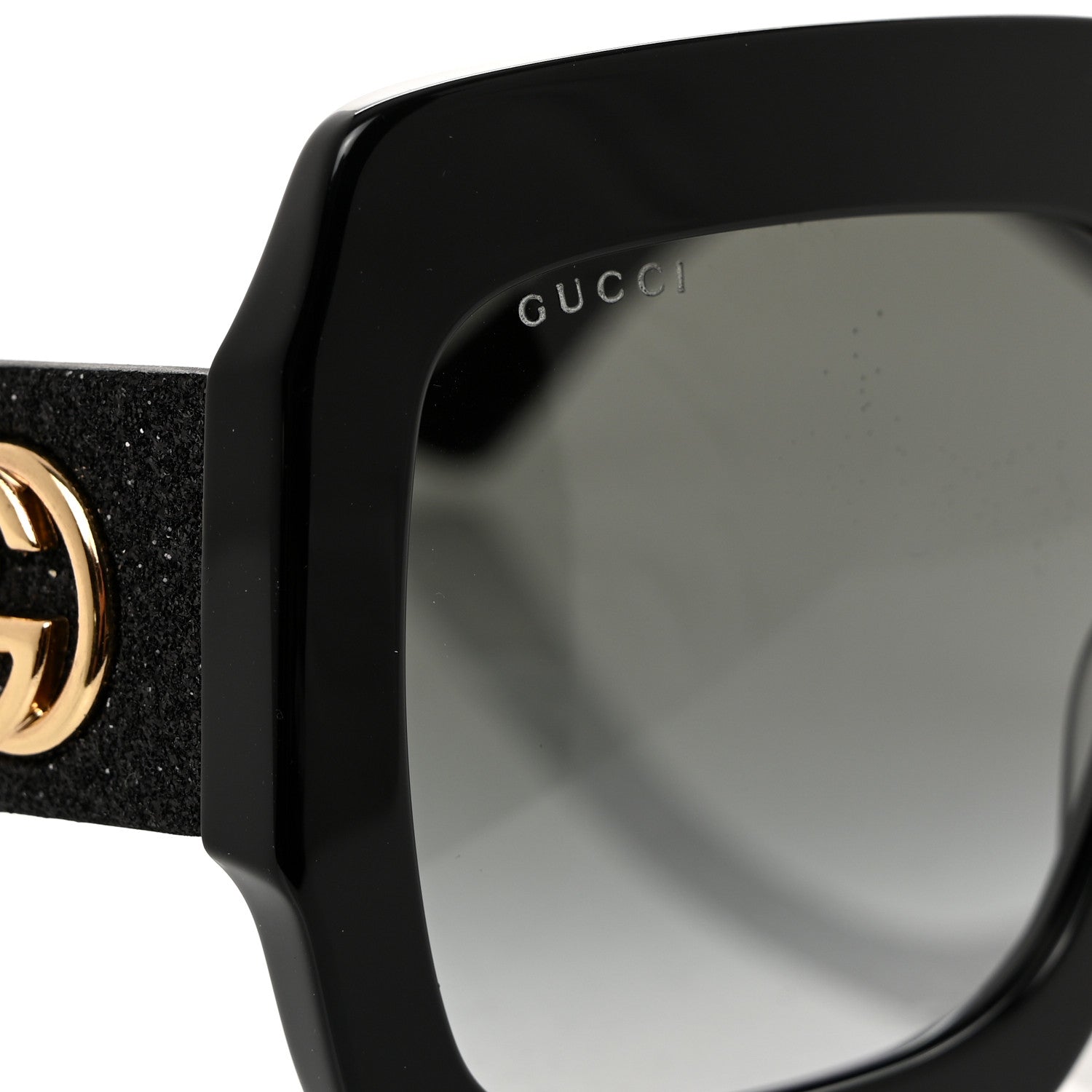 Gucci Square Frame Glitter GG0102S Sunglasses Black 7 of 8