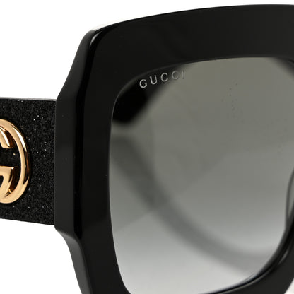 Gucci Square Frame Glitter GG0102S Sunglasses Black 7 of 8