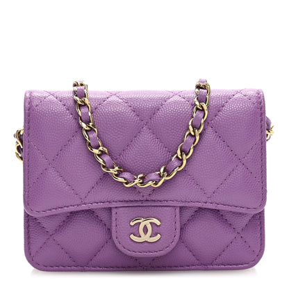 Chanel Caviar Quilted Mini Chain Bag Purple 1 of 10