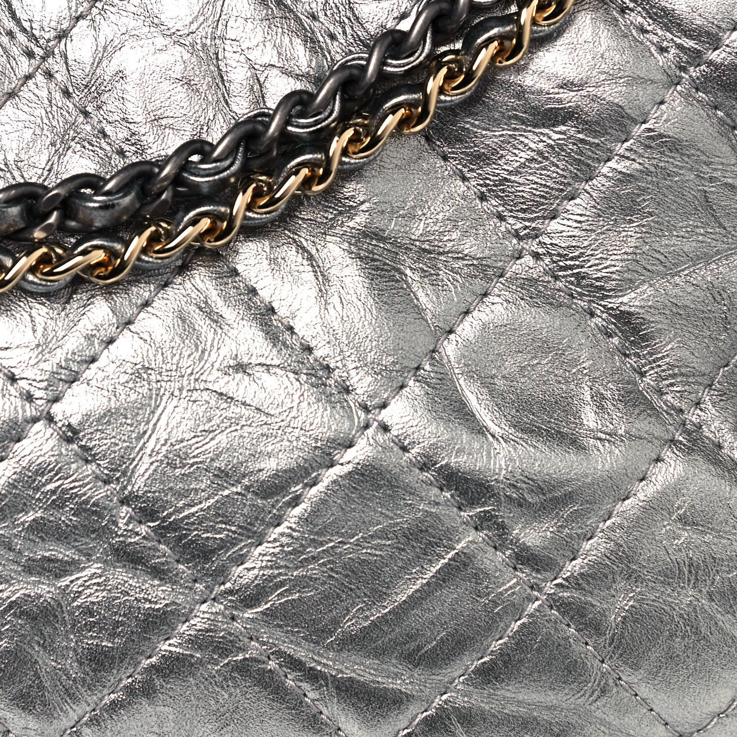 Metallic Lambskin Calfskin Quilted Medium Gabrielle Hobo Silver