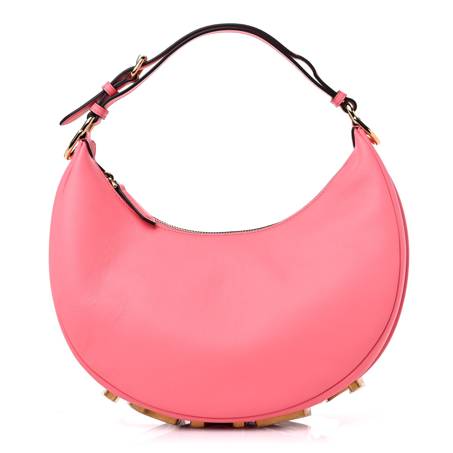 Vitello Grace Matte Small Fendigraphy Hobo Bag Pink Dalia