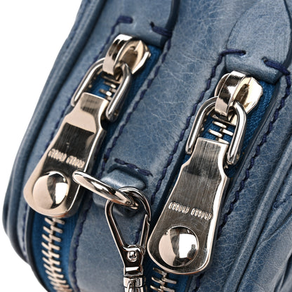 Miu Miu Vitello Lux Matelasse Double Zip Chain Crossbody Bag Oceano 13 of 14