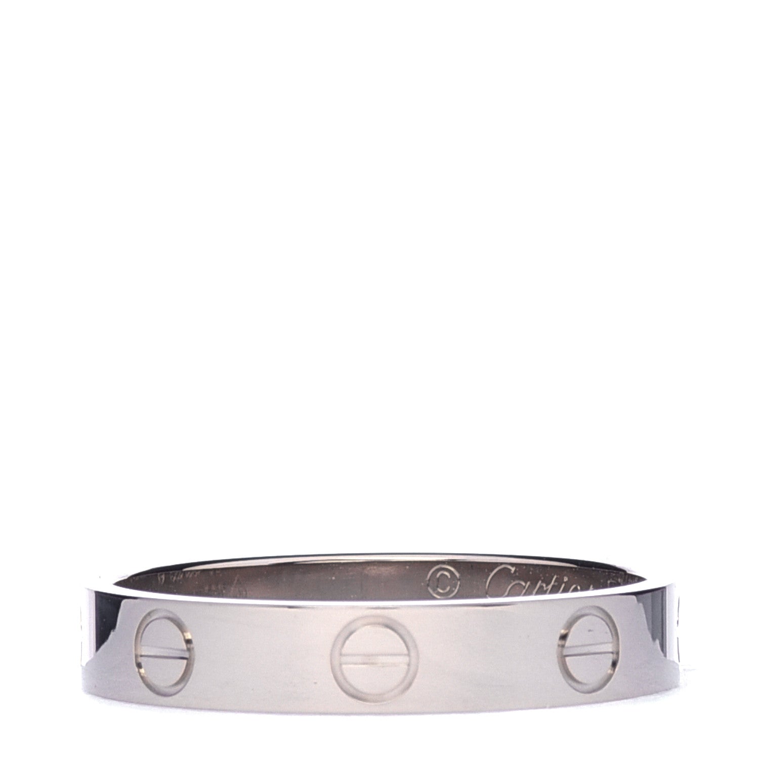 Cartier 18K White Gold 3.5mm LOVE Wedding Band Ring 55 7.25 3 of 6