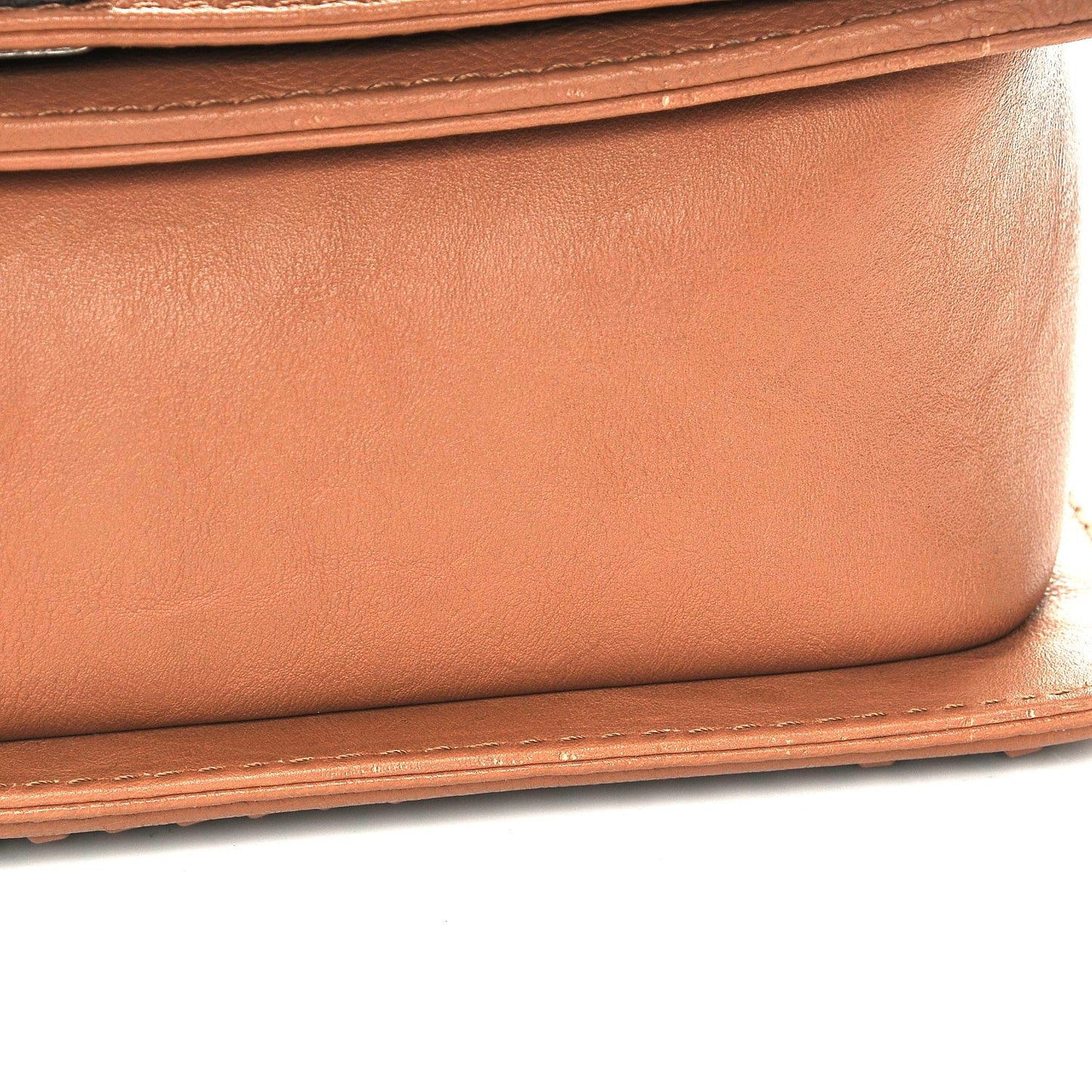 Calfskin Quilted Medium Boy Top Handle Flap Brown