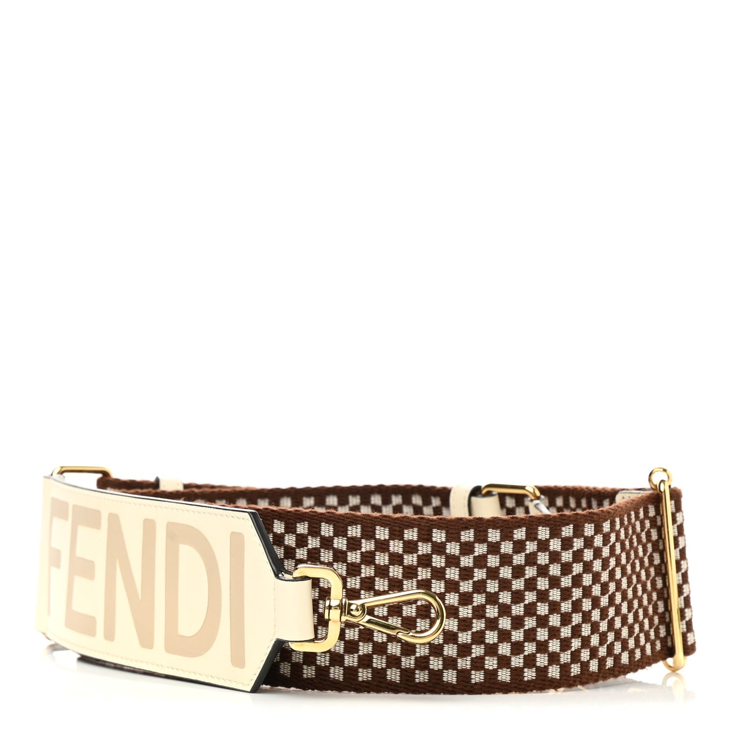 Ribbon Vitello King Logo Embossed Gingham Woven Adjustable Strap You White Ice Ghianda Ice