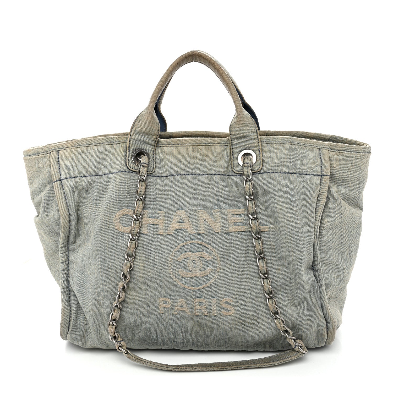 Chanel Denim Medium Deauville Tote Light Blue 1 of 12