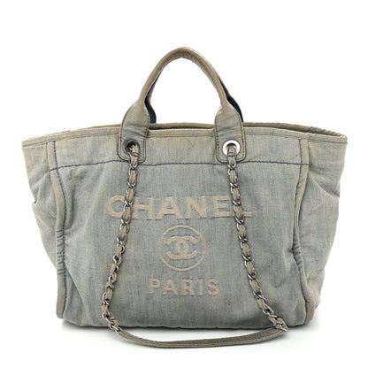 Chanel Denim Medium Deauville Tote Light Blue 1 of 12