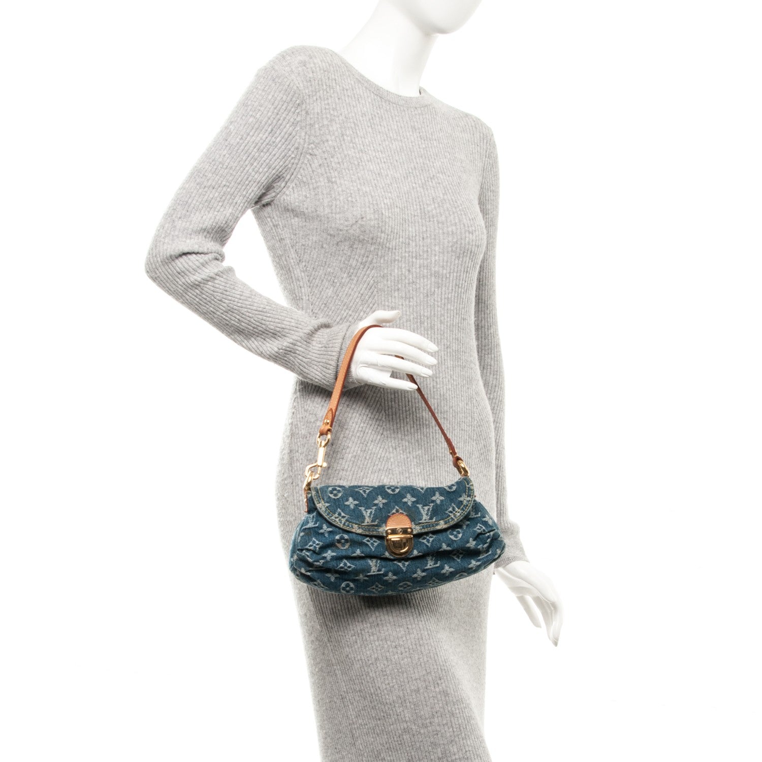 Louis Vuitton Monogram Denim Mini Pleaty Blue 2 of 8